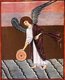 Germany: The Angel with a Millstone. From the Bamberg Apocalypse, 1000-1200